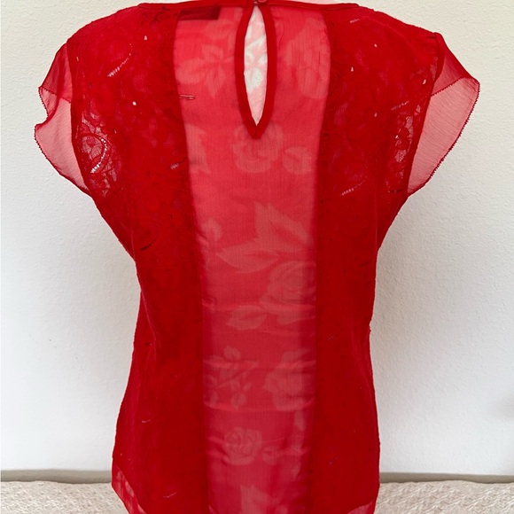 The Limited Vibrant Red Lace Blouse - Picture 3 of 5